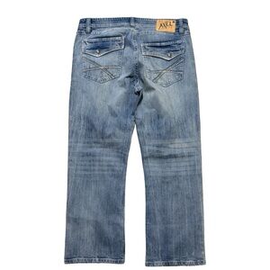 Mens Y2K TK Axel Light Wash Slim Boot Buckle Blue Denim Jeans Size 38x30